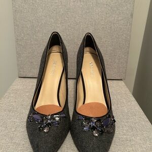 Nine West Charcoal Embellished Heels